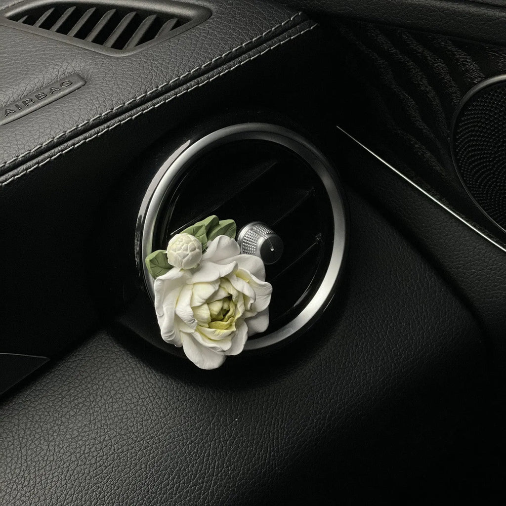 Jasmine car perfume solid gypsum vent clip in off white or fresh green with essential oil