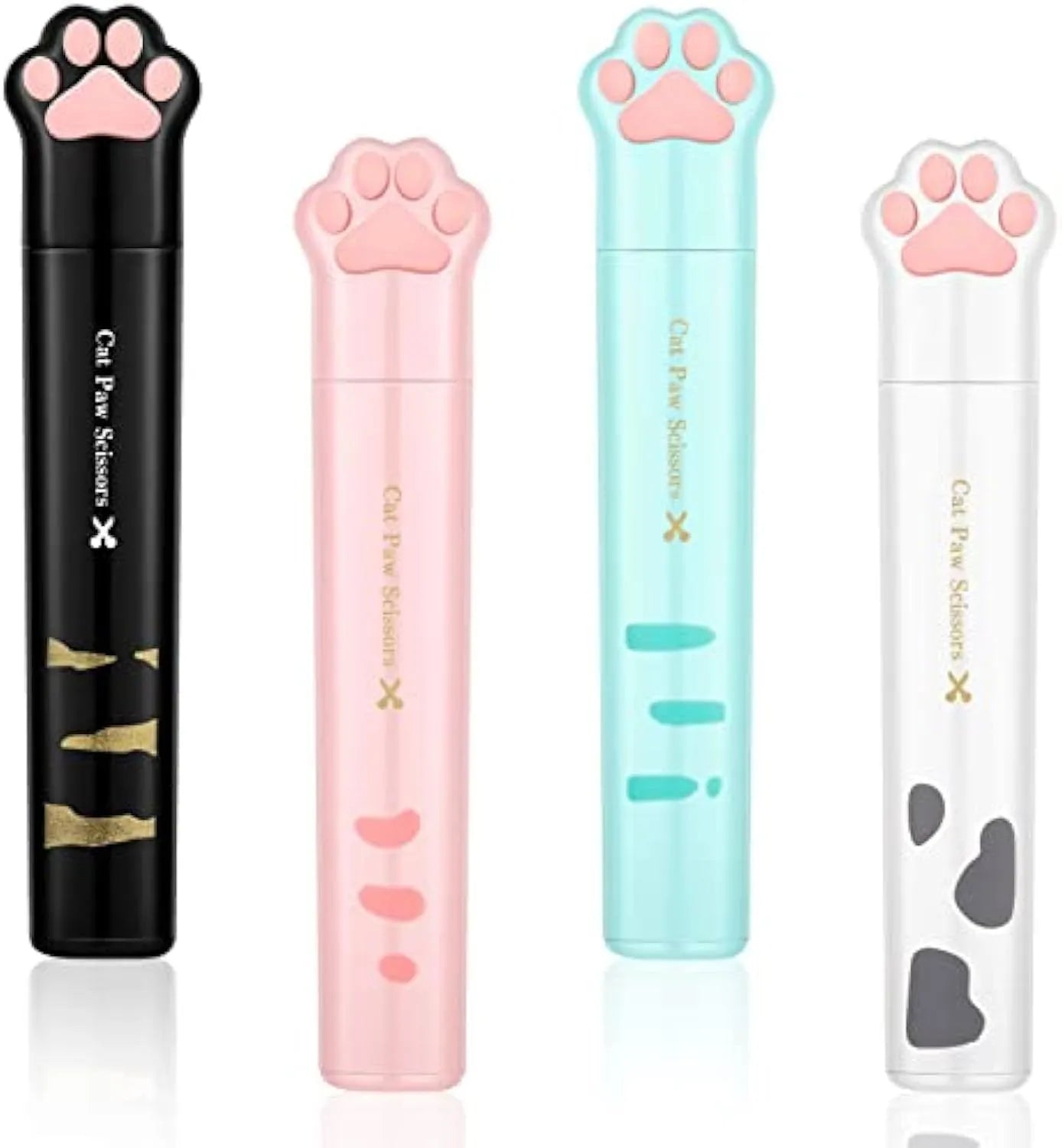 Cat paw mini folding safety scissors with stainless steel blades in four colour options