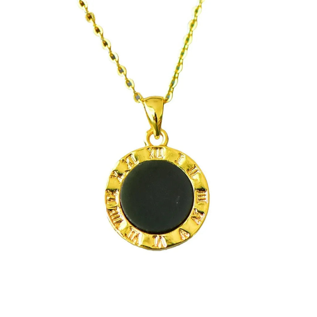 Natural gray Hetian jade pendant with copper inlay detailing on necklace