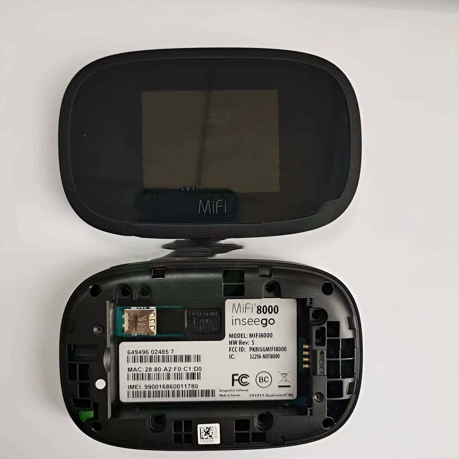 Black mifi8000 portable 4G LTE wireless router with compact design