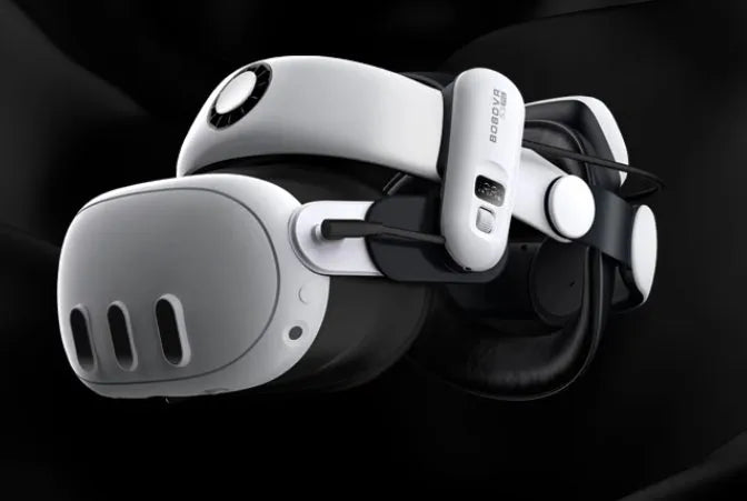 Multi-angle adjustable VR glasses headband with ABS sponge padding and included battery