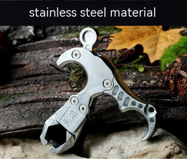 Alloy two-axis harpoon release clip for bow fishing equipment