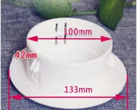 Plastic air-conditioning hole cover in white for sealing wall ports, size options for 37-165mm diameters