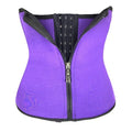 Neoprene waist trainer corset in black with adjustable closure for tummy control during yoga and running