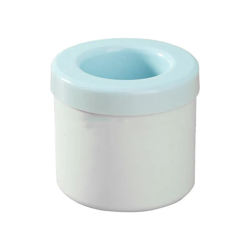 Blue-green and white silicone 2 in 1 ice bucket mold with lid for portable cooling
