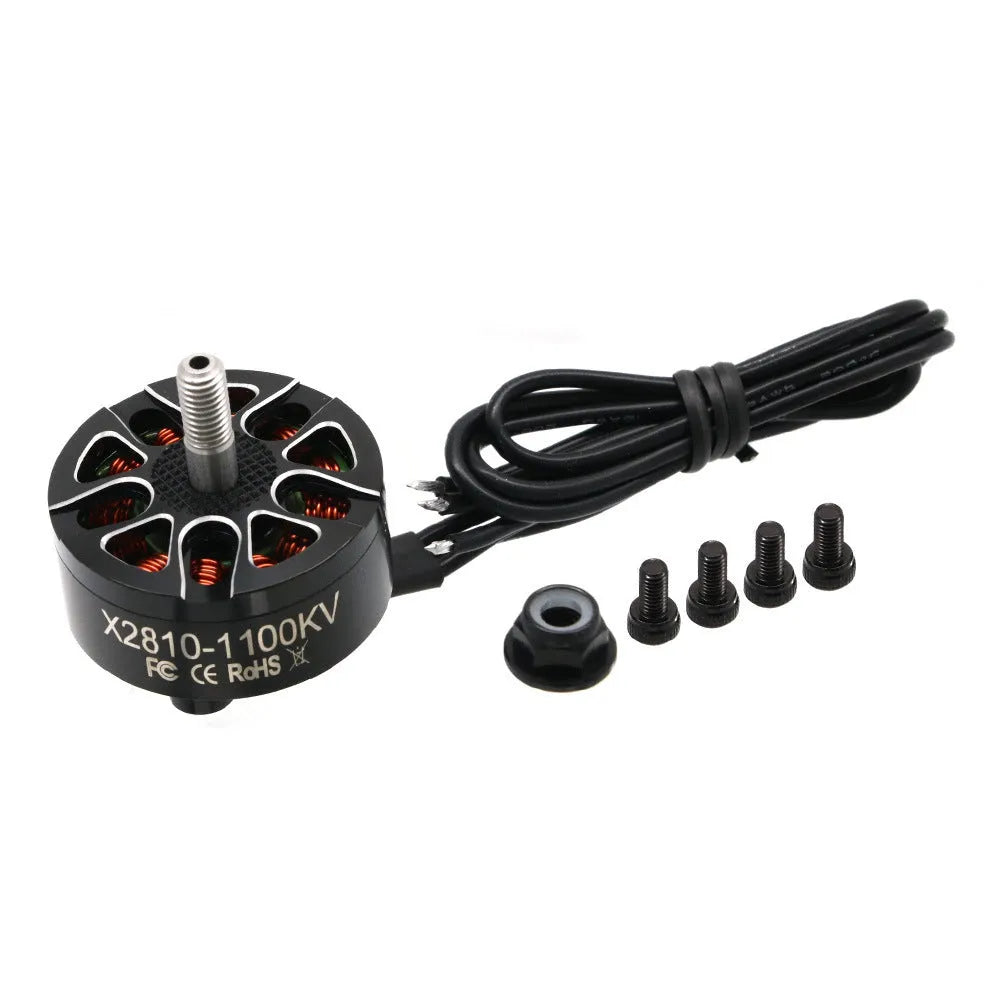 X2810 multi-axis flight motor with metal housing, available in 900KV 1100KV 1500KV options