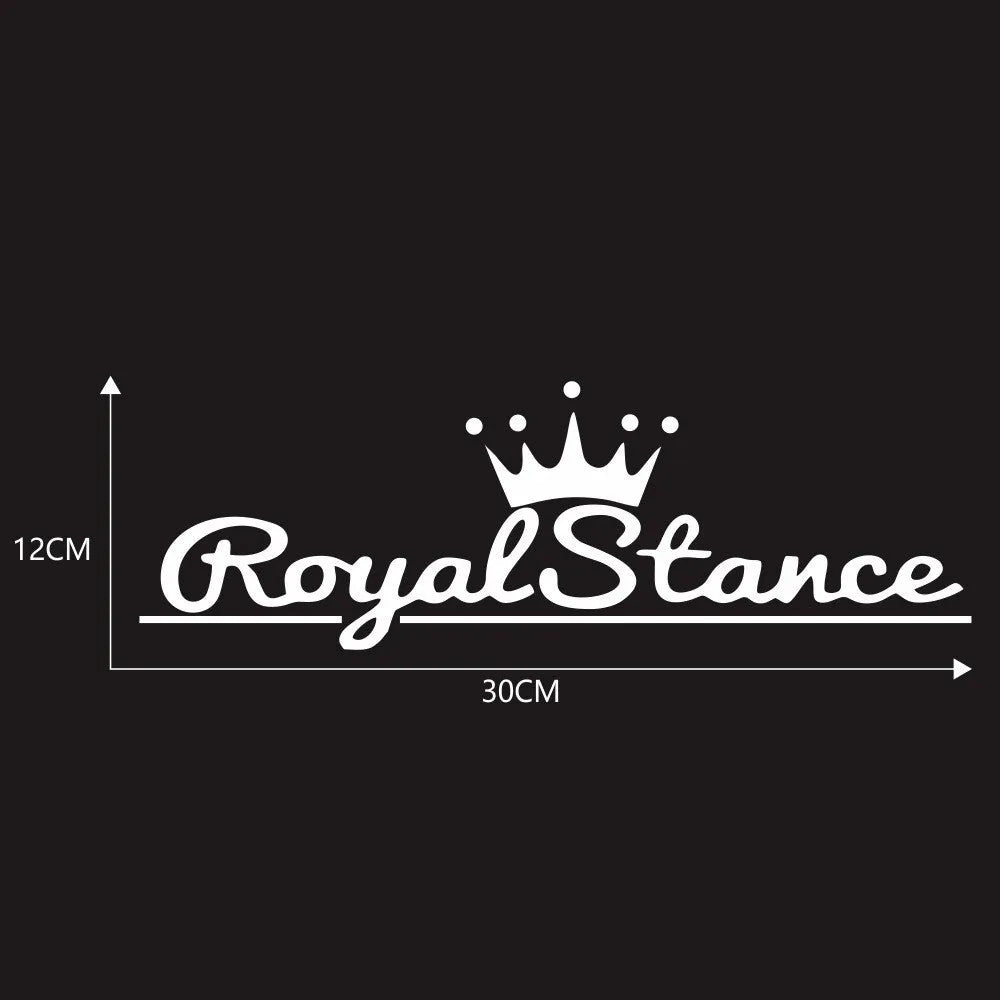 Reflective crown design car sticker on white background, showing black, white, and colourful variants