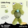 Plush catnip ball toy with bell in brown bear, pink rabbit, piyopiyo or green frog designs