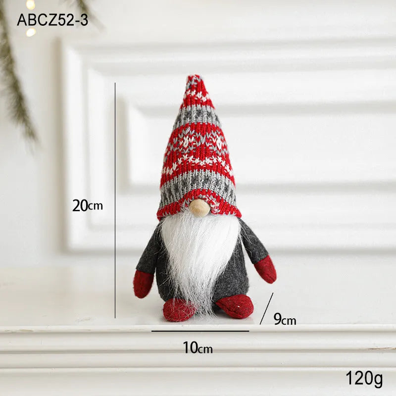 Cloth Christmas ornament faceless Rudolf reindeer doll in red clothing