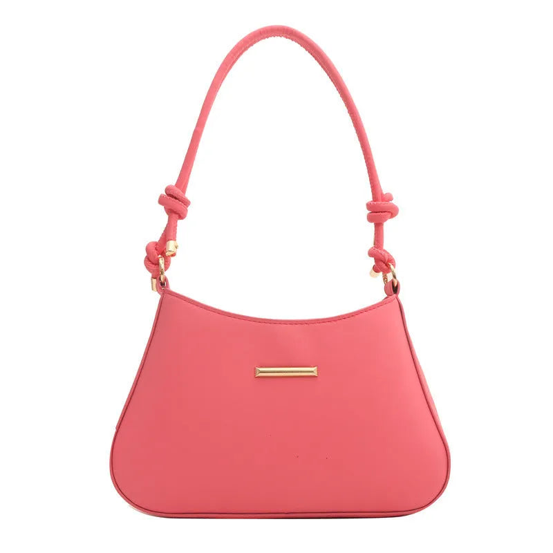 Women's hand-held armpit small square bag in PU material, horizontal square shape with three-dimensional pocket, available in multiple colours