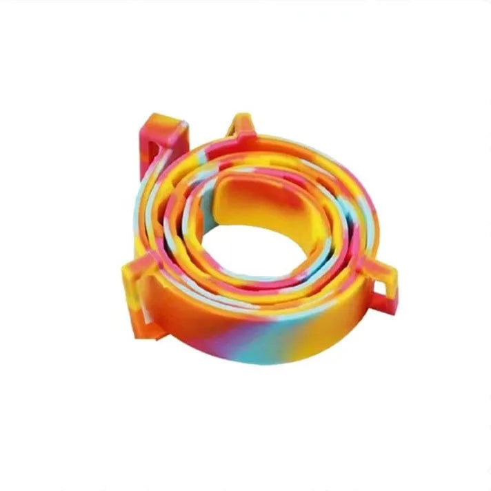 Rainbow colour plastic flea collar for cats and dogs in 38cm and 62cm sizes
