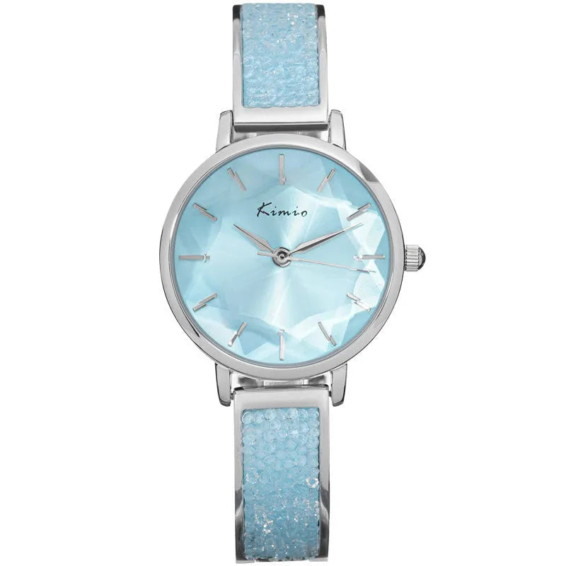 Light luxury women's bracelet in glacier blue gradient colour with 10mm thickness