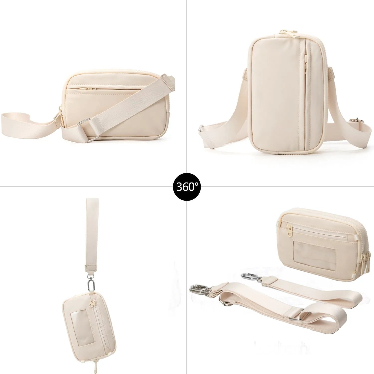 Women's crossbody bag in Oxford cloth, urban minimalist style, available in solid colours and plaid patterns