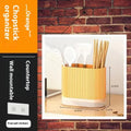 Plastic wall-mounted chopsticks basket with cross-border drain design in beige colour
