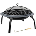 Folding charcoal BBQ grill with electrophoresis coating, standard size, on outdoor surface