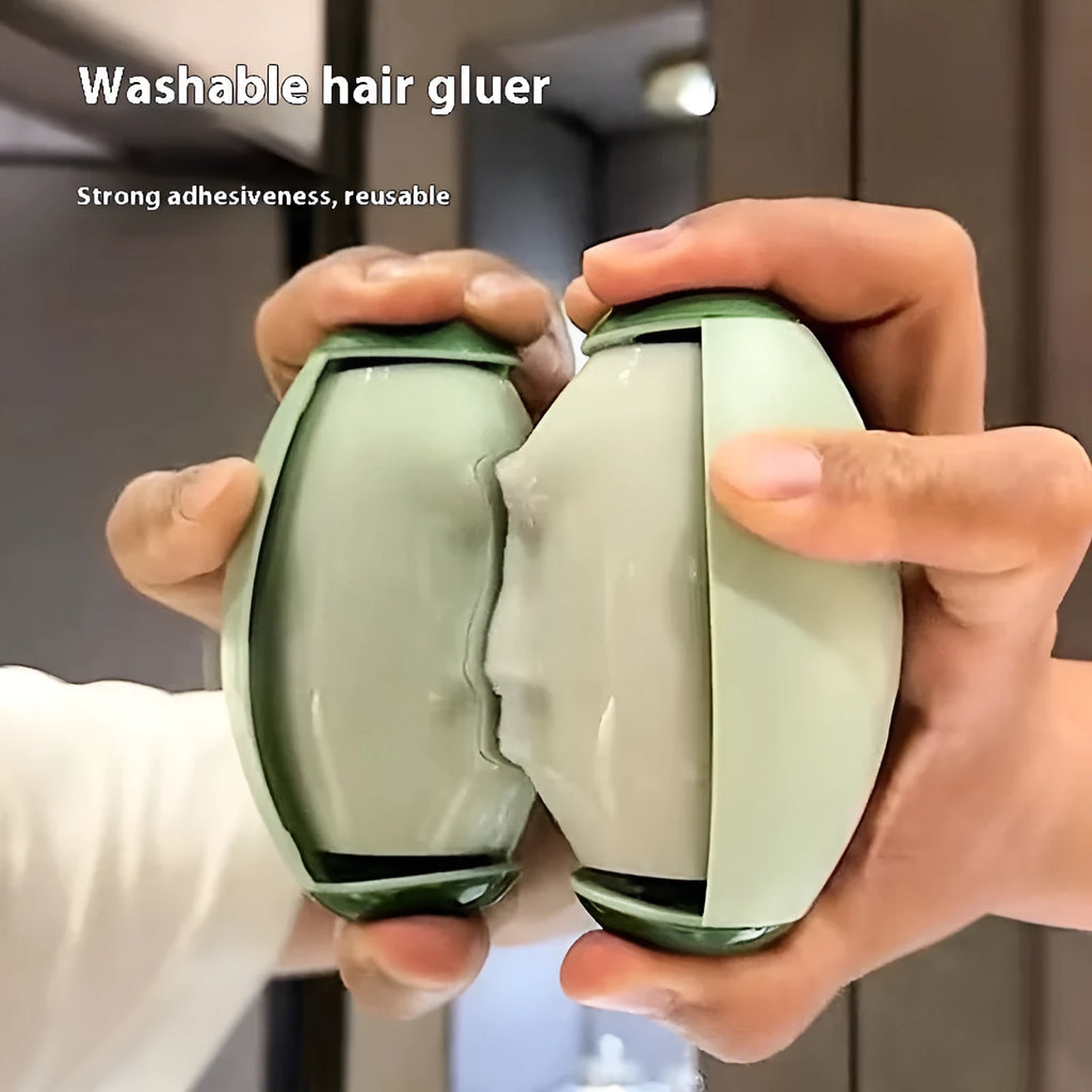Washable plastic hair collector roller in green for removing lint and pet hair from fabrics