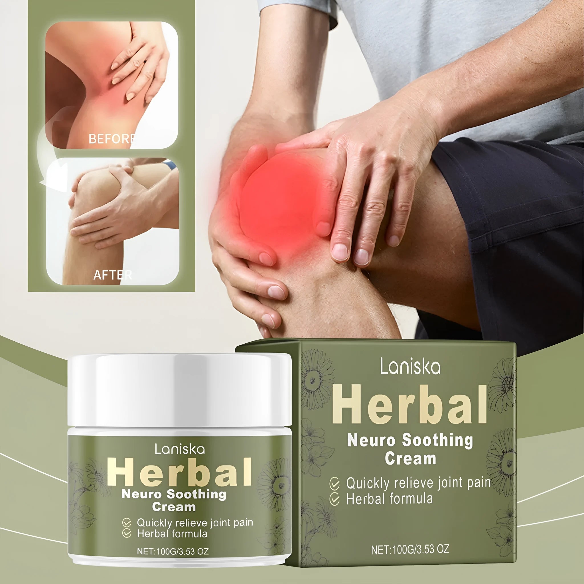 100g container of external body care cream with Arnica, pepper, and mugwort root extracts