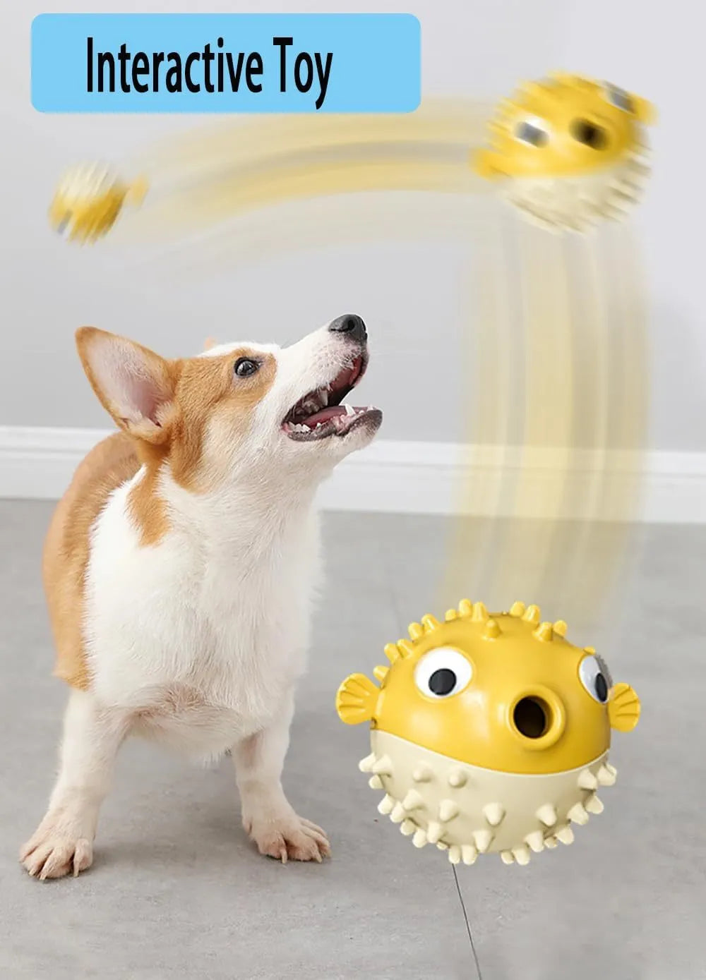 Green fish-shaped interactive dog toy with textured surface for medium and large dogs
