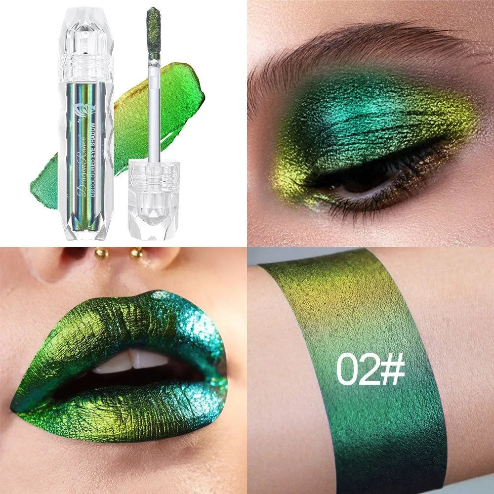 Chameleon liquid eye shadow super highlight gradient in purple and blue colours with shimmer finish