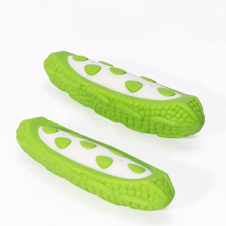 Green and purple meat-scented rubber dog chew toy for large dogs and puppies