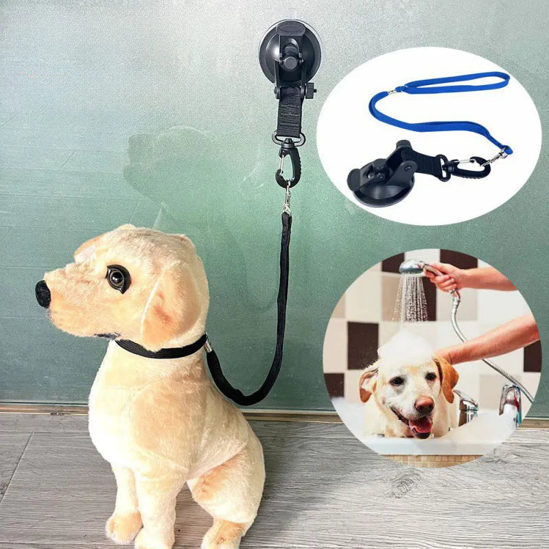 Pet bath restraint suction cup cuff set with traction rope for dog cat washing grooming