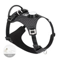 Nylon dog chest harness with LED light and traction handle in multiple colour options