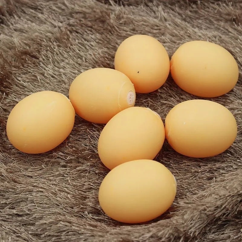 Egg-shaped plush dog chew toy with squeaker for small to medium breed puppies