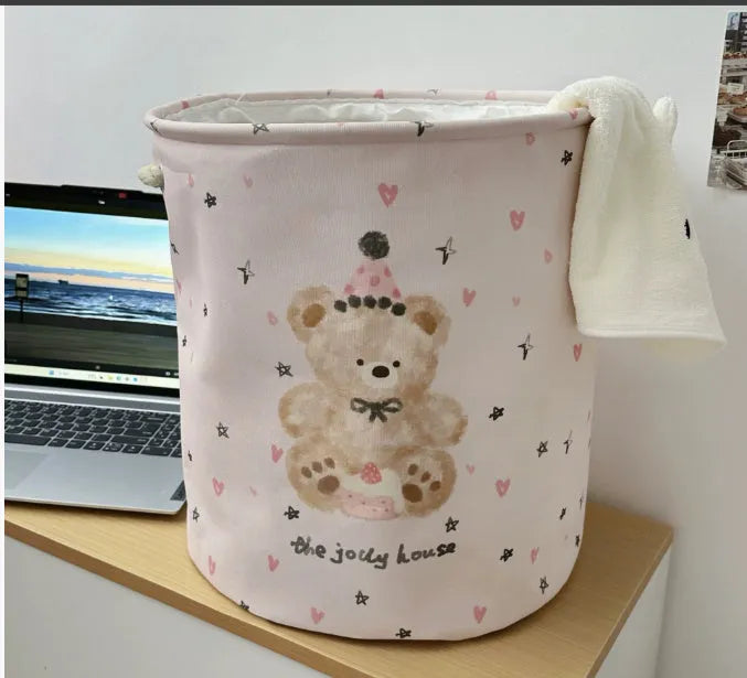 Foldable cotton laundry basket in modern simple design with large capacity for bedroom bathroom storage