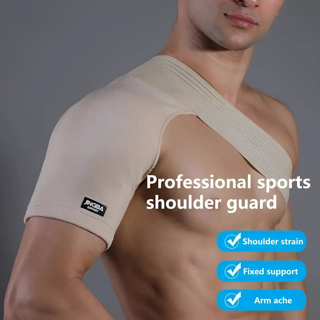 Adjustable one-shoulder pressure breathable sports protective gear in skin colour for basketball and weightlifting