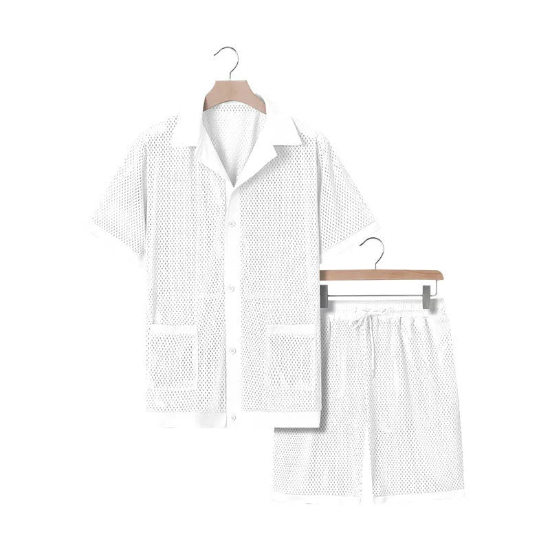 Design Beach Hawaii see-through cardigan shorts set in thin fabric for summer wear