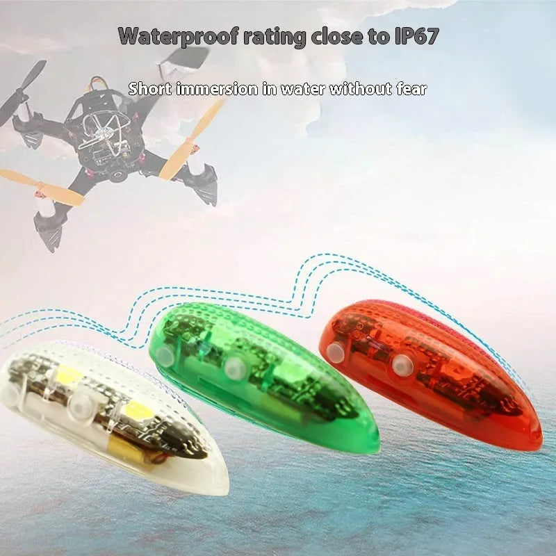 V3 wireless charging navigation light for model cars and boats, showing red, green, and white colour options.