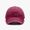 Men's cotton baseball cap with three-dimensional embroidery of English letters, dome crown, adjustable fit, black colour