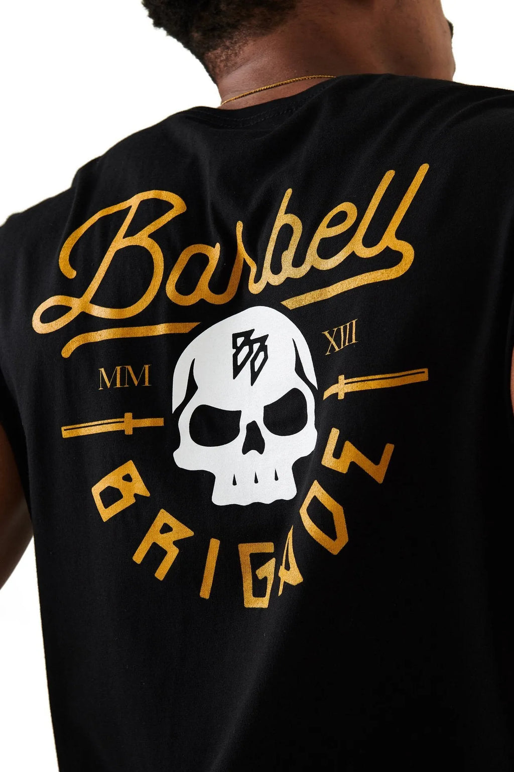 Black gold pure cotton moisture wicking short sleeve round neck T-shirt for men and women sports casual elastic fit