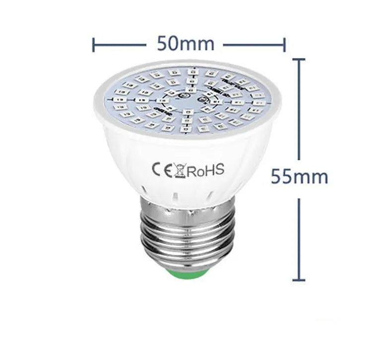White LED plant growth lamp with 80 beads for indoor potted plants.