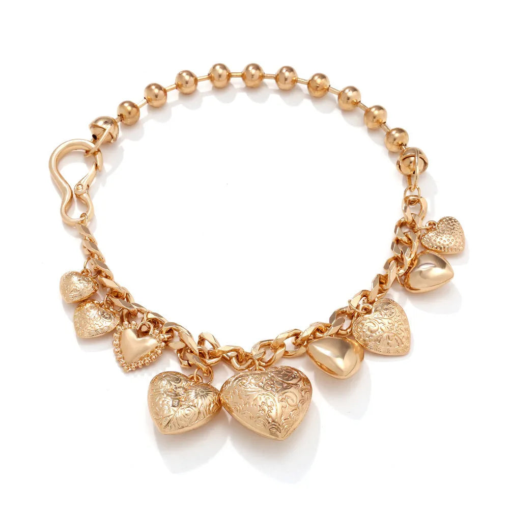 Carved heart pendant necklace in gold or white K with textured surface and exaggerated size