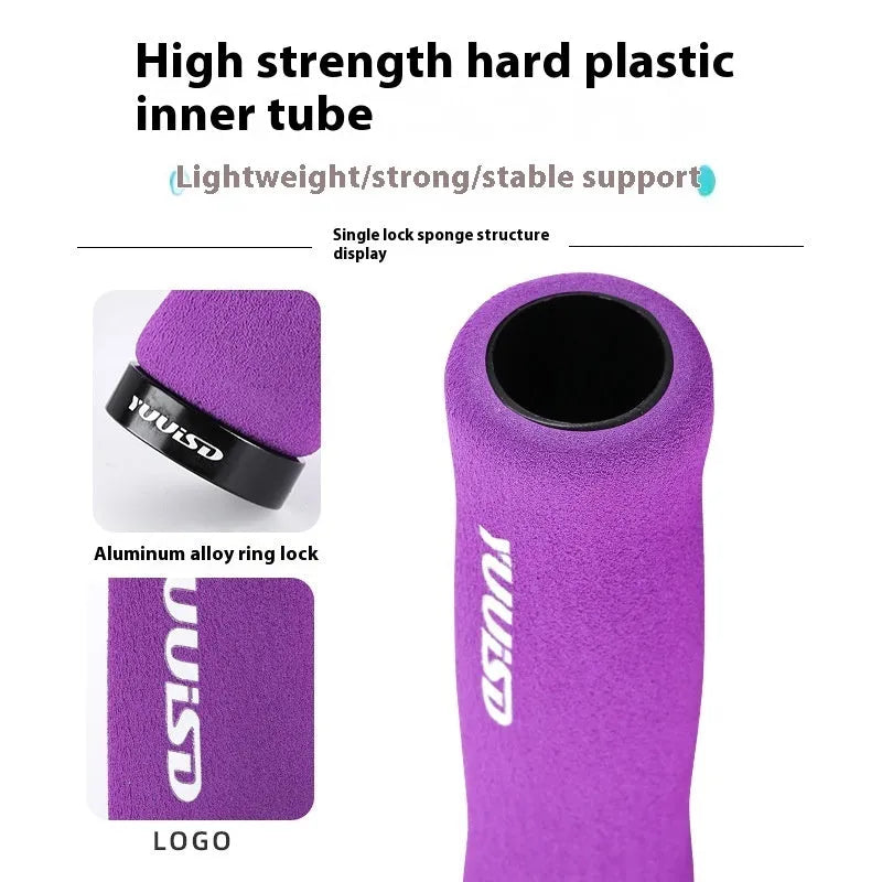 Sponge mountain bike handlebar cover set weighing 41g in black, purple and biange colour options