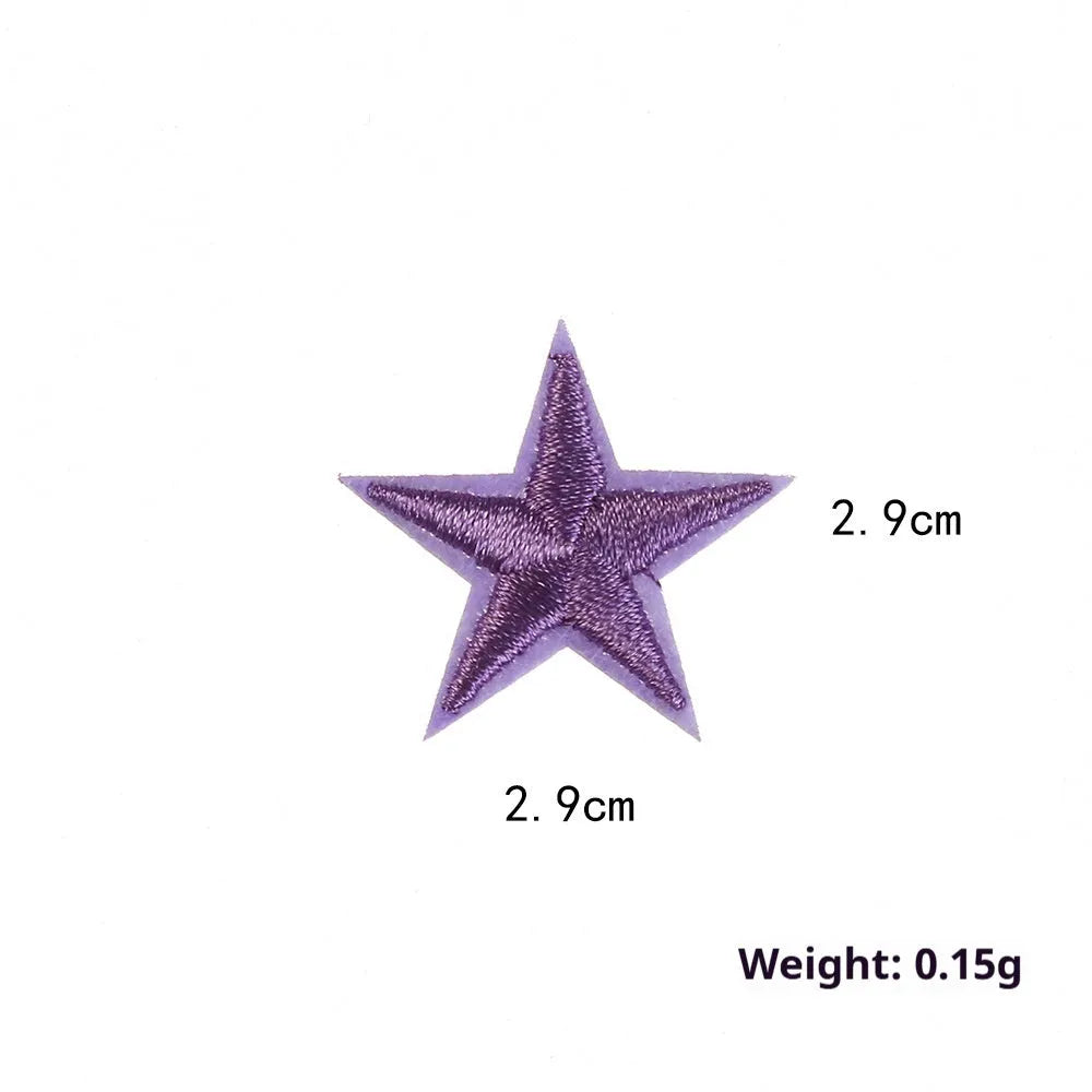 Colourful five-pointed star cloth embroidery stickers for DIY fabric decoration