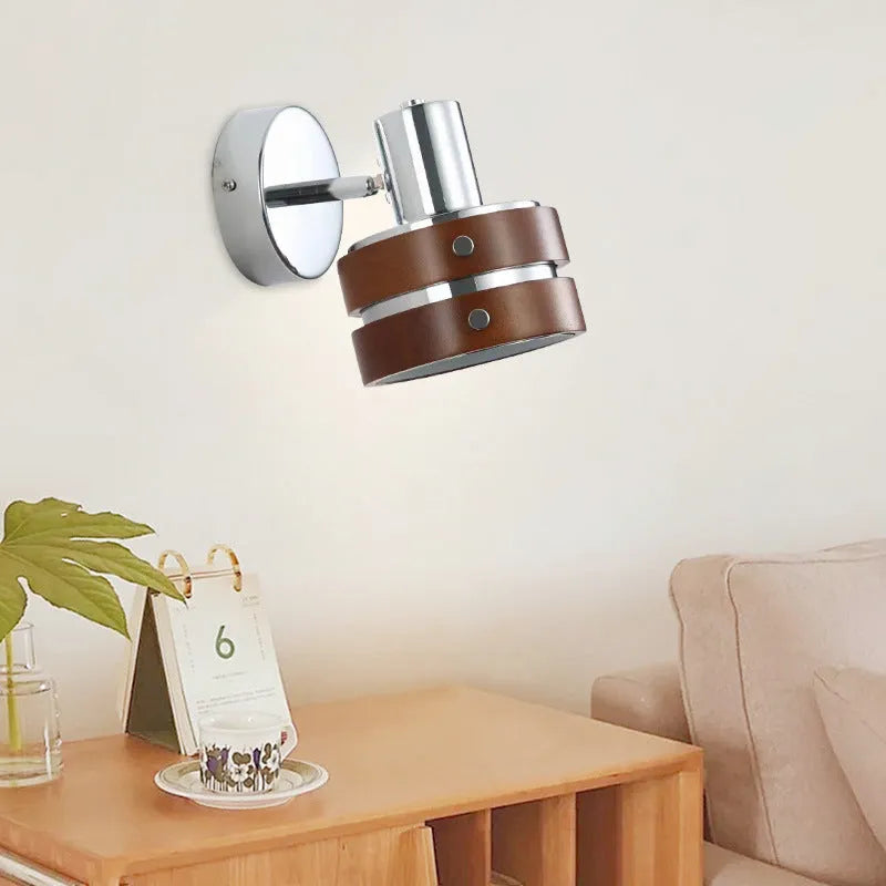 Nordic walnut small wall lamp for bedroom bedside with three colour options