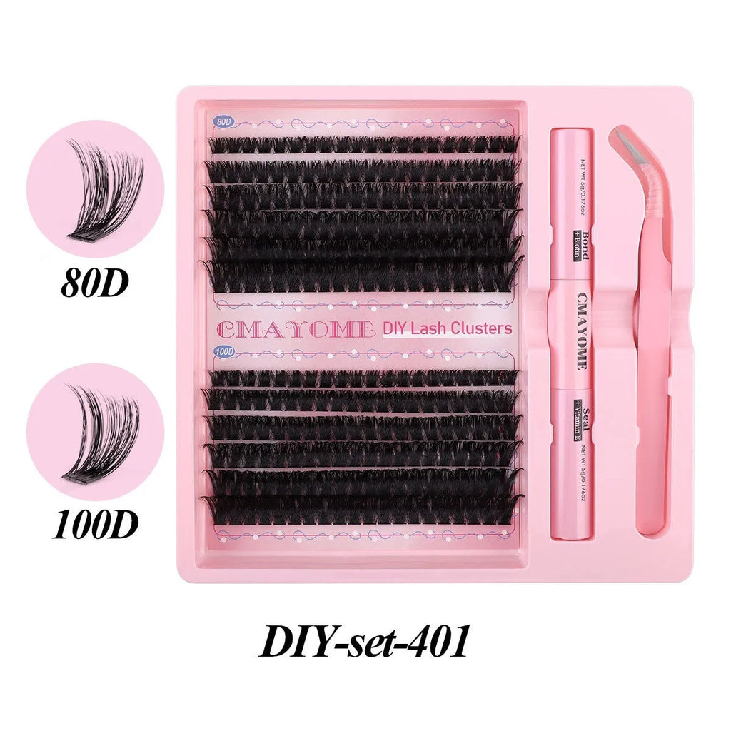 DIY individual false eyelash clusters for natural-looking lash extensions
