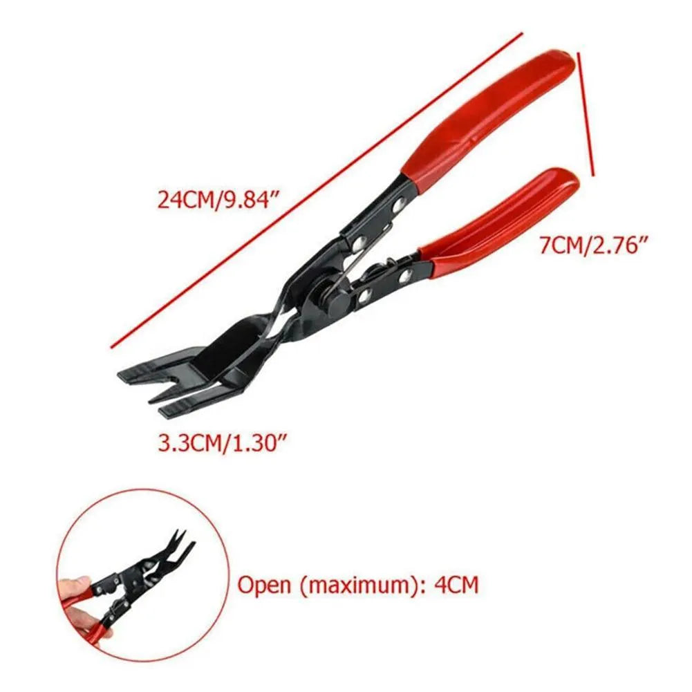 Blue car trim removal pliers with 240mm forged steel construction for interior clip and panel disassembly