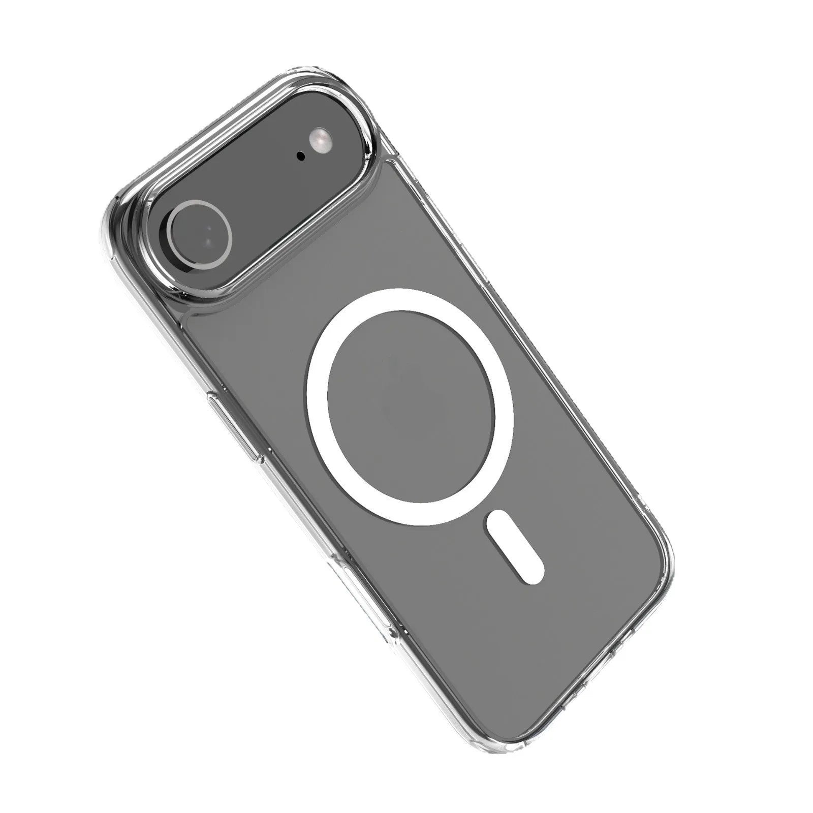 Transparent magnetic TPU composite phone case for iPhone 17, 17 Pro, and 17 Air models.