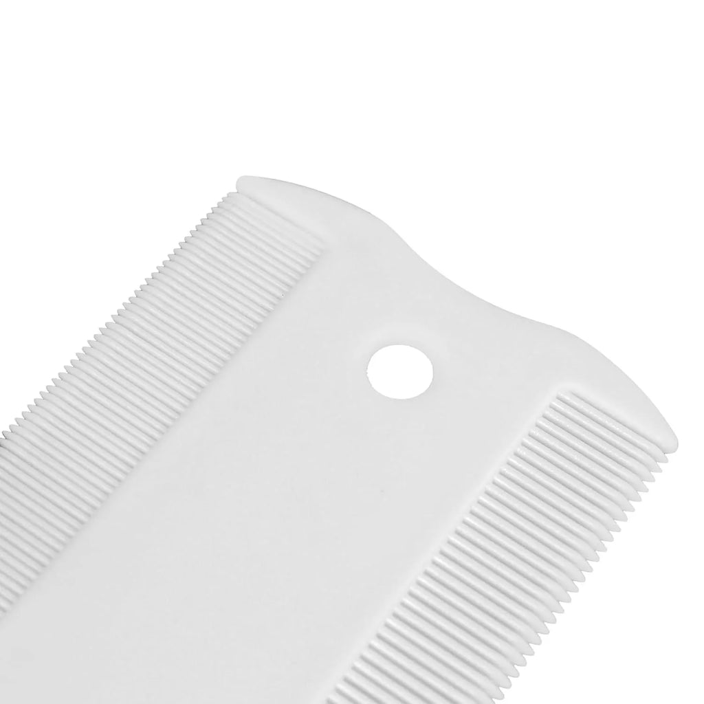 Double-sided pet flea comb with dense teeth measuring 0.85cm by 5cm for cat and dog grooming