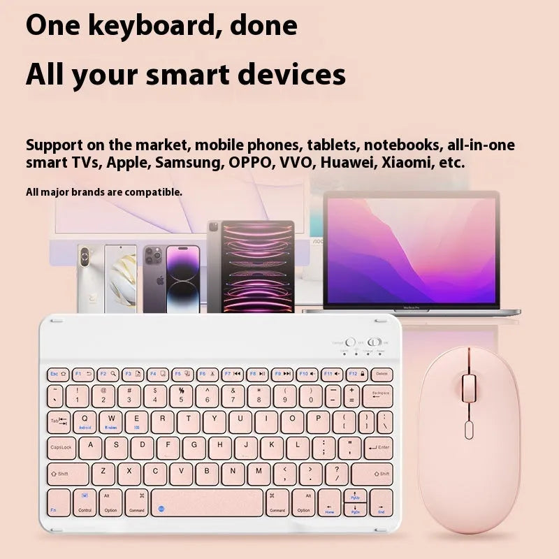 Girls Bluetooth wireless keyboard in elegant white colour with USB-C cable