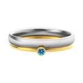 December birthstone ring with engraved geometric design in titanium steel