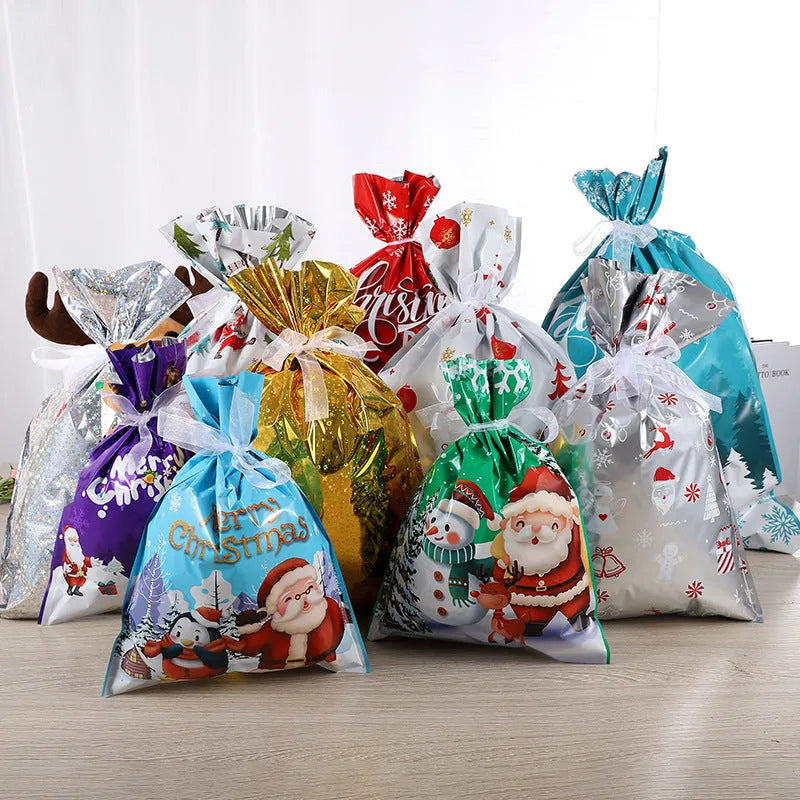 Christmas gift tying packing machine bag OPP aluminium PE 24x32cm sky blue design on white background