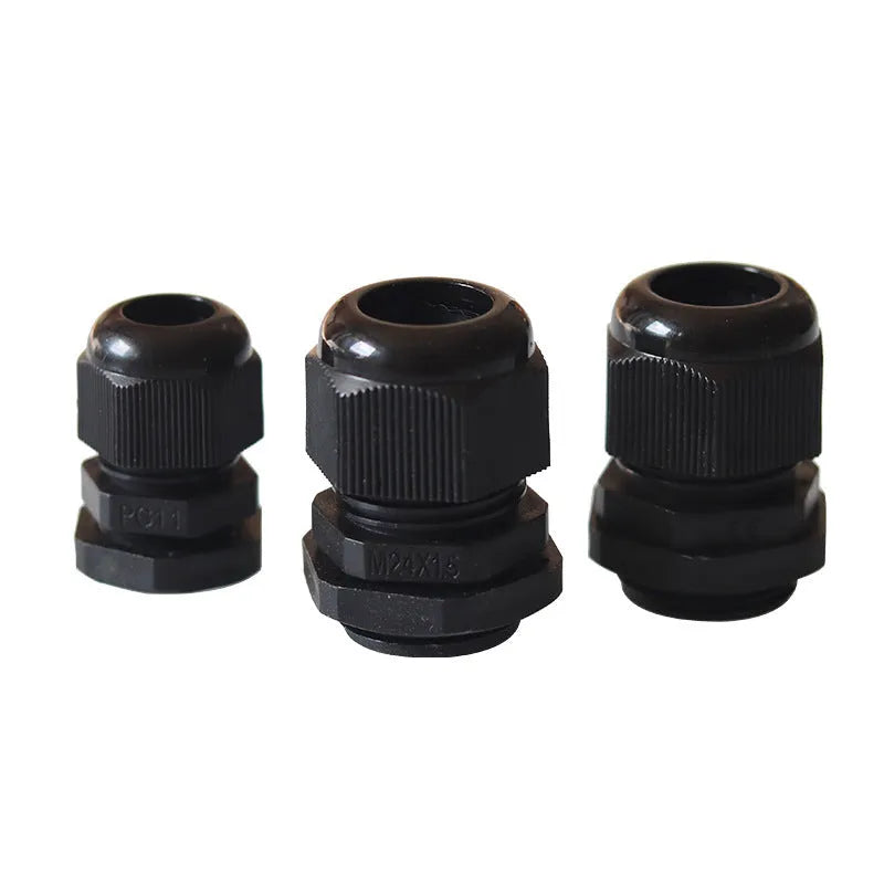PG11 nylon cable waterproof connector in black with IP68 protection