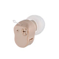 Rechargeable hearing aid with noise reduction in skin colour for single ear use elderly sound amplifier