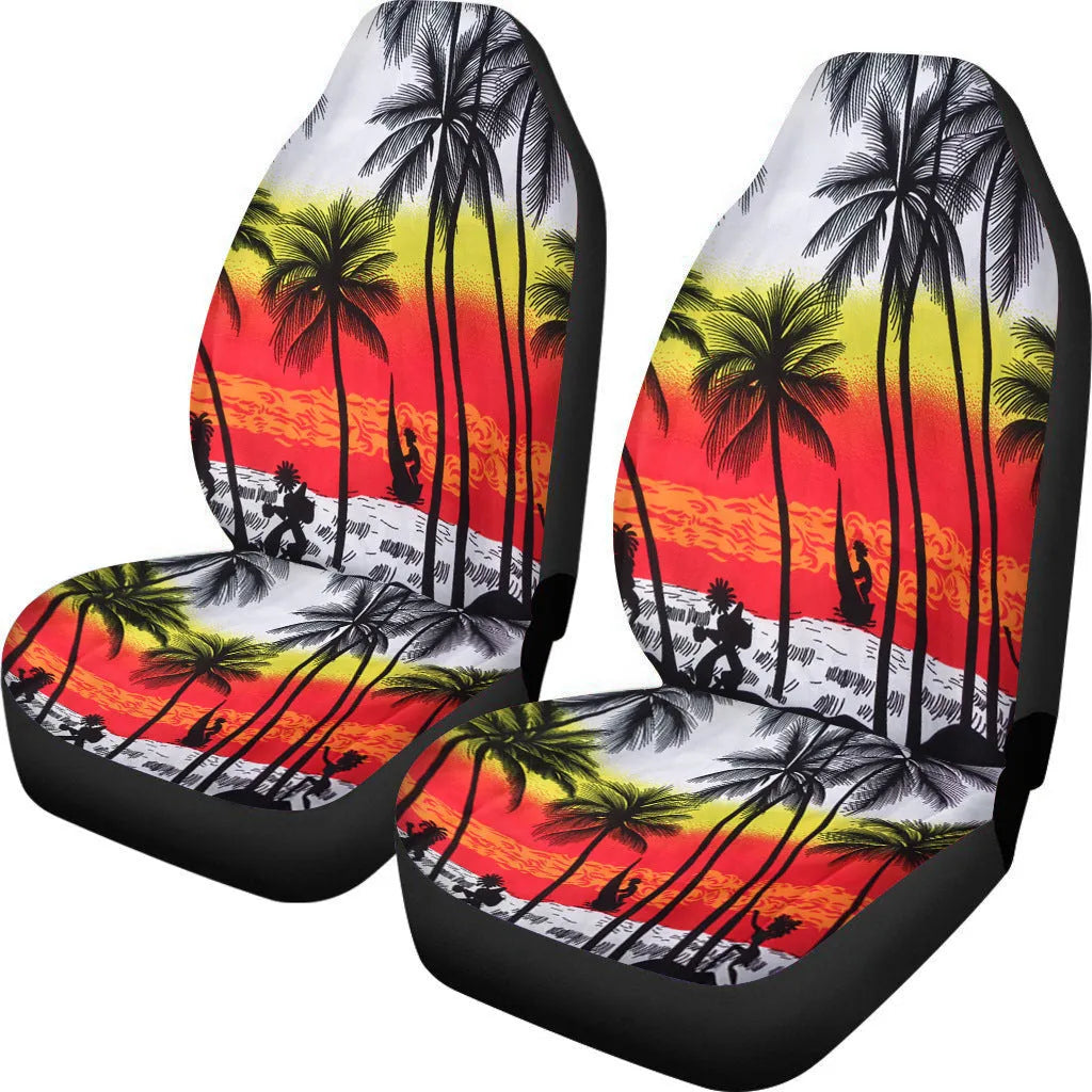 Cow spot leopard print retro style universal car seat covers on front seats