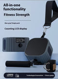 Multi functional fitness tensioner with intelligent resistance adjustment showing blue grey and orange grey colour options