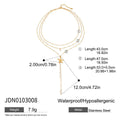 European American pearls necklace titanium steel twin starfish pendant 18K gold stainless steel chain